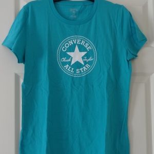 Women's Teal Converse Chuck Taylor Patch T-Shirt